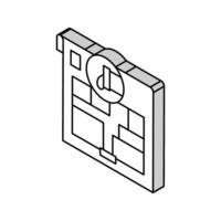 VVS planen interiör design isometrisk ikon vektor illustration