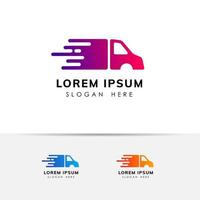 Logo-Design für schnelle LKW-Lieferdienste. Fracht Logo Design Vorlage Symbol Vektor