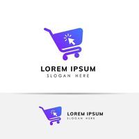 klicka på butikslogotypikondesign. webbutik logotyp designmall vektor