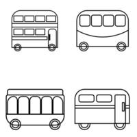 Bus Gliederung Symbol Satz. Öffentlichkeit Transport Fahrzeug Vektor