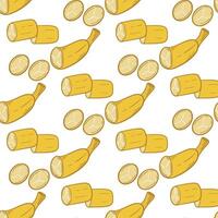 geschnitten Banane nahtlos Muster Vektor Illustration