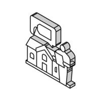 Makler Vermietung Eigentum Nachlass Zuhause isometrisch Symbol Vektor Illustration