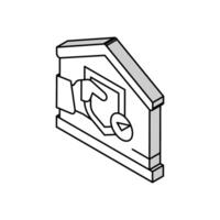 Versicherung Eigentum Nachlass Zuhause isometrisch Symbol Vektor Illustration