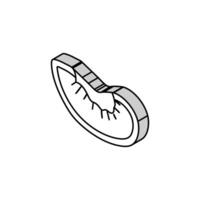 Pflaume Scheibe Obst isometrisch Symbol Vektor Illustration