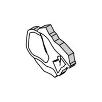 Quarzit Stein Felsen isometrisch Symbol Vektor Illustration