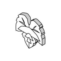 Grün Blatt Traube isometrisch Symbol Vektor Illustration