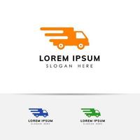 leveranstjänster logotyp design. kurir logotyp formgivningsmall ikon vektor