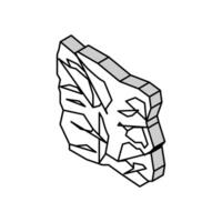 Mann gemacht Stein Felsen isometrisch Symbol Vektor Illustration