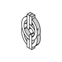 Seil Kette isometrisch Symbol Vektor Illustration