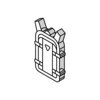 Rucksack Motorrad Zubehörteil isometrisch Symbol Vektor Illustration