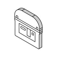saugfähig Glas Matte Batterie Hauptversammlung isometrisch Symbol Vektor Illustration