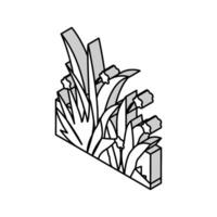 Gras Frühling isometrisch Symbol Vektor Illustration