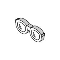 nörd glasögon ram isometrisk ikon vektor illustration