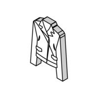Leder Jacke Oberbekleidung weiblich isometrisch Symbol Vektor Illustration