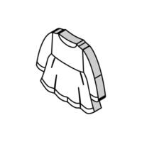 Kleid Mädchen Baby Stoff isometrisch Symbol Vektor Illustration