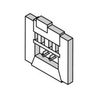 Verbrennung Müll Maschine isometrisch Symbol Vektor Illustration