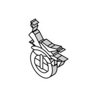 Einrad Motorrad Fahrzeug isometrisch Symbol Vektor Illustration