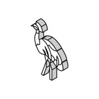 afrikansk krönt kran fågel exotisk isometrisk ikon vektor illustration