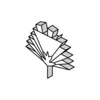 chamaerops tropisch Blatt isometrisch Symbol Vektor Illustration