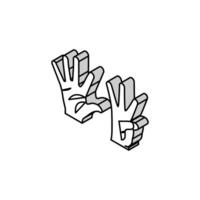 acht Nummer Hand Geste isometrisch Symbol Vektor Illustration