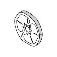 Granatapfel Essen Obst isometrisch Symbol Vektor Illustration