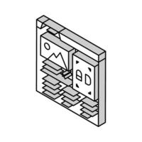 visa reklam isometrisk ikon vektor illustration