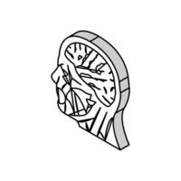 Kopf Gehirn Mensch isometrisch Symbol Vektor Illustration