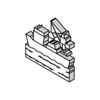 Entladung Stahl Produktion isometrisch Symbol Vektor Illustration