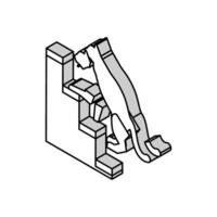 upp preposition engelsk isometrisk ikon vektor illustration