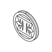 Elasthan Stoff Stoff isometrisch Symbol Vektor Illustration