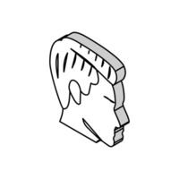 sida del frisyr manlig isometrisk ikon vektor illustration