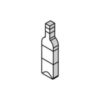 vin glas flaska isometrisk ikon vektor illustration