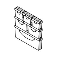 bin arrangör Hem interiör isometrisk ikon vektor illustration