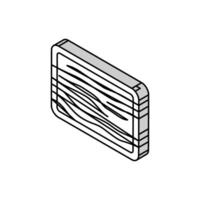 Holz Schneiden Tafel Küche Kochgeschirr isometrisch Symbol Vektor Illustration