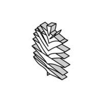 Chamaedorea tropisch Blatt isometrisch Symbol Vektor Illustration