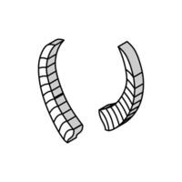 Ziege Horn Tier isometrisch Symbol Vektor Illustration