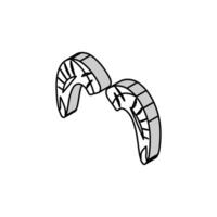 Schaf Horn Tier isometrisch Symbol Vektor Illustration