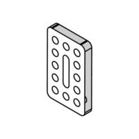 Medizin Tabletten Paket isometrisch Symbol Vektor Illustration