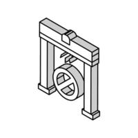 Metall Detektor Rahmen isometrisch Symbol Vektor Illustration