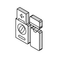 International Reisepass, Fahrkarte, Bank Karte und Smartphone isometrisch Symbol Vektor Illustration