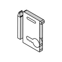 schlüsselfertig Arbeit Zustimmung isometrisch Symbol Vektor Illustration