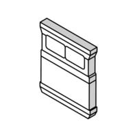 doppelt Bett oben Aussicht isometrisch Symbol Vektor Illustration