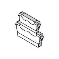 lagring skålar kök kokkärl isometrisk ikon vektor illustration