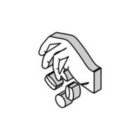 Gehalt Münze Hand isometrisch Symbol Vektor Illustration