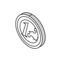 Euro Münze isometrisch Symbol Vektor Illustration