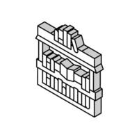 bokstånd affär isometrisk ikon vektor illustration