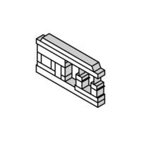 Gas Bahnhof Geschäft isometrisch Symbol Vektor Illustration