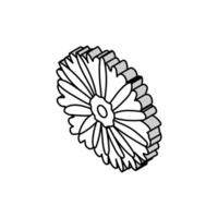 Aster blühen Frühling isometrisch Symbol Vektor Illustration