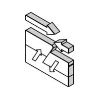 Erweiterung Erdbeben Katastrophe isometrisch Symbol Vektor Illustration