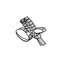 Mehl Löffel Weizen isometrisch Symbol Vektor Illustration